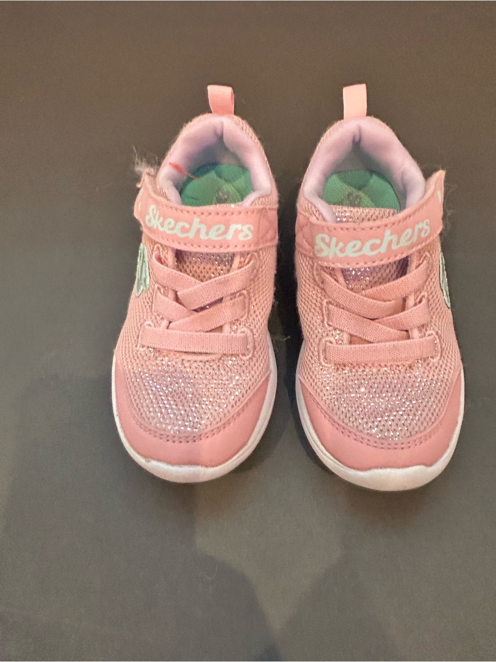 Skechers Easy Peasy  Pink Glitter Girls' Toddler Athletic Sneakers Sz 8